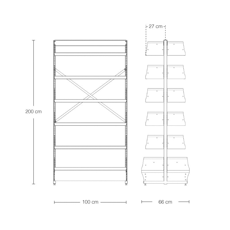EBD200 modelo reforçado prateleiras chapa 22 e colunas chapa 18