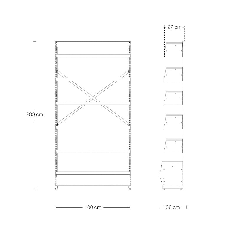 EBS200 modelo reforçado prateleiras chapa 22 e colunas chapa 18